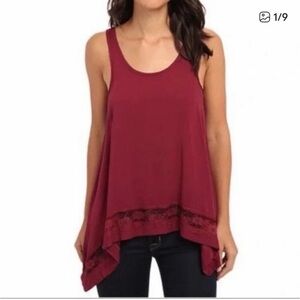 Free People Burgundy Lace Camisole